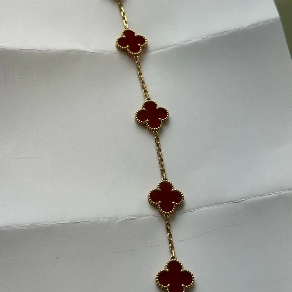 Van Cleef Vintage Alhambra Bracelet 18k yellow gold, carnelian - Picture 3 of 5